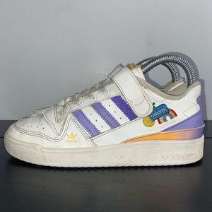 Adidas Forum Low ‘Fruits & Rainbow Patches’ Sneakers - Big Kids Sz 2.5